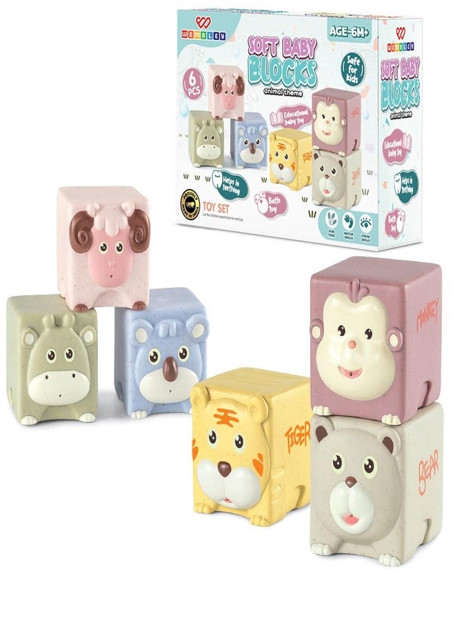 ويمبلي مجموعة استحمام ويمبلي الناعمة للأطفال، 6 قطع، لعبة حيوانات عائمة قابلة للضغط، آمنة وخالية من مادة BPA، لعبة حسية تعليمية، تدعم المهارات الحركية والتنسيق بين اليد والعين، وسيلة ممتعة للتعلم وتخفيف آلام التسنين - Image 1